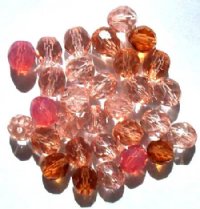 25 8mm Faceted Pink Mix